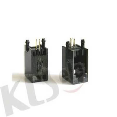 L-KLS12-123-4P4C-W/O-101 MODULAR JACK THT R/A 4P4C (RJ9,RJ10,RJ22) BLACK - 1