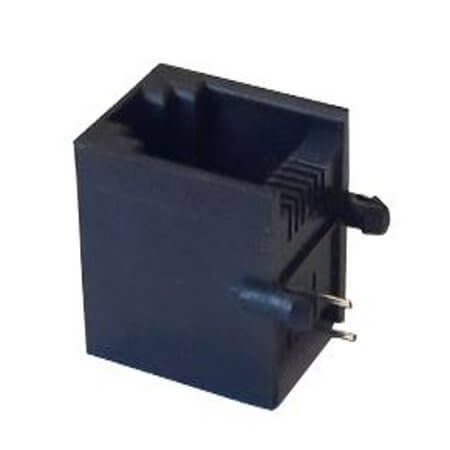 L-KLS12-124-6P2C-W/O-1-1 MODULAR JACK THT R/A 6P2C (RJ11) BLACK - 1