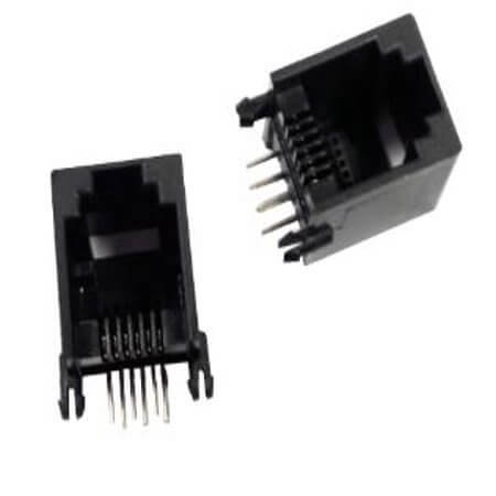 L-KLS12-124-6P6C-W/O-1-0 MODULAR JACK THT R/A 6P6C (R11,RJ12,RJ14,RJ25) BLA - 1