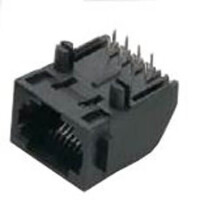 L-KLS12-148-8P8C-W/O-1-0 MODULAR JACK THT R/A 8P8C (RJ45,Ethernet) BLACK - 1