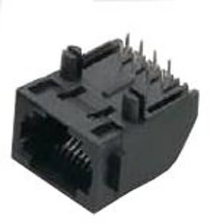 L-KLS12-148-8P8C-W/O-1-0 MODULAR JACK THT R/A 8P8C (RJ45,Ethernet) BLACK - 1