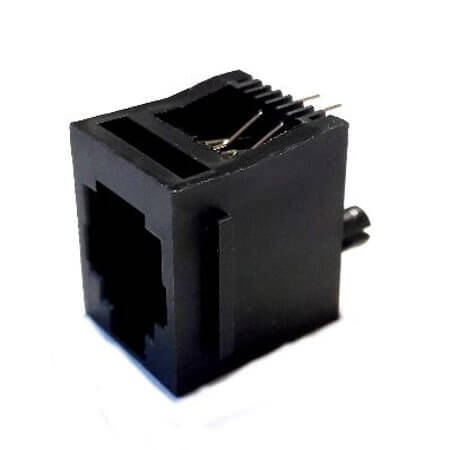 L-KLS12-154-6P4C-W-S-1-0 MODULAR JACK THT V/T 6P4C (RJ11,RJ14) BLACK - 1