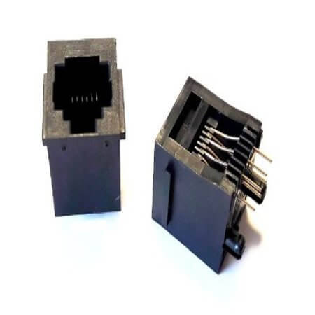 L-KLS12-154-6P6C-W-S-1-0 MODULAR JACK THT V/T 6P6C (R11,RJ12,RJ14,RJ25) BLA - 1