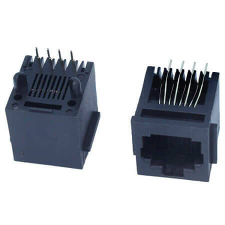 L-KLS12-156-8P8C-W-L-1-0 MODULAR JACK THT V/T 8P8C (RJ45,Ethernet) BLACK - 1