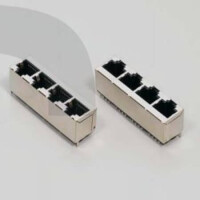 L-KLS12-158-8P8C-W-1X4-0 MODULAR JACK THT V/T 8P8C 4 PORT (RJ45,Ethernet) - 1