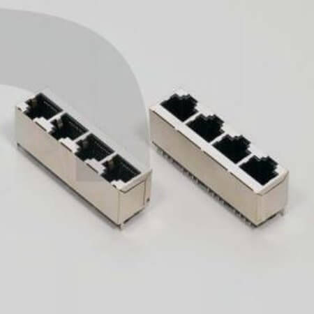 L-KLS12-158-8P8C-W-1X4-0 MODULAR JACK THT V/T 8P8C 4 PORT (RJ45,Ethernet) - 1