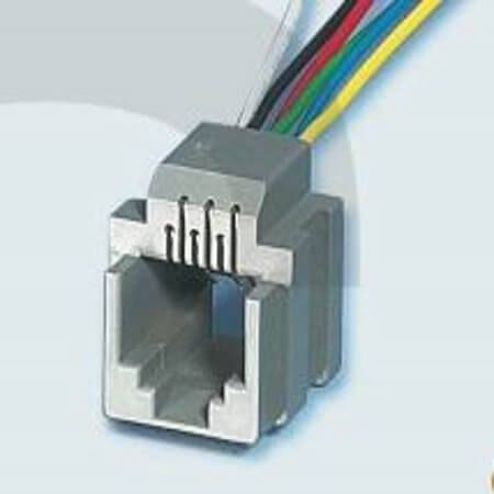 L-KLS12-201-6P6C-L1003 MODULAR JACK THT R/A 6P6C 3MM GRAY - 1