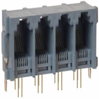 L-KLS12-303-6P4C-1X4-1-2 MODULAR JACK THT R/A 6P4C (RJ11,RJ14) BLACK - 1