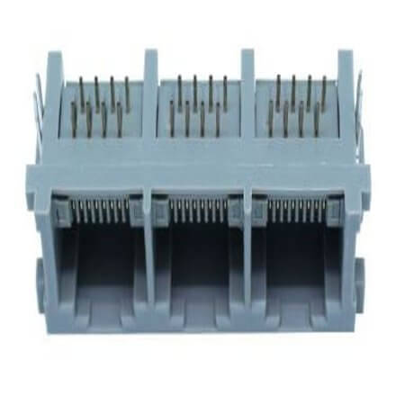L-KLS12-303-8P8C-1X3-1-1 MODULAR JACK THT R/A 8P8C GRAY - 1