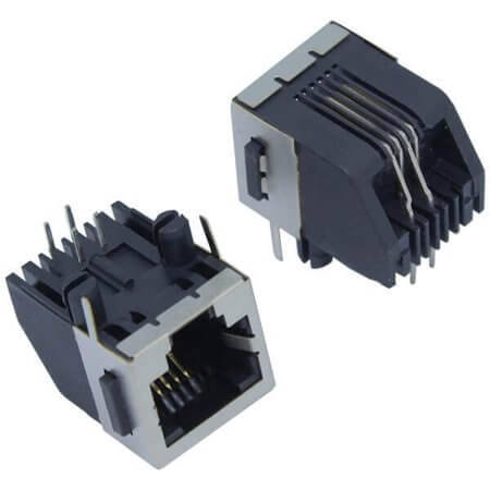 L-KLS12-318-6P4C-01 MODULAR JACK THT R/A 6P4C (RJ11,RJ14) BLACK - 1