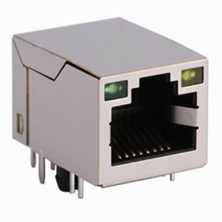 L-KLS12-TL183-1x1-G/Y-03 MODULAR JACK THT R/A 8P8C RJ45,Ethernet GREEN YELL - 1