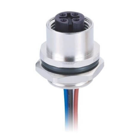 L-KLS15-M12A-B105 CONN.RECEPTACLE M12 5PIN FEMALE PANEL MOUNT SOLDER - 1