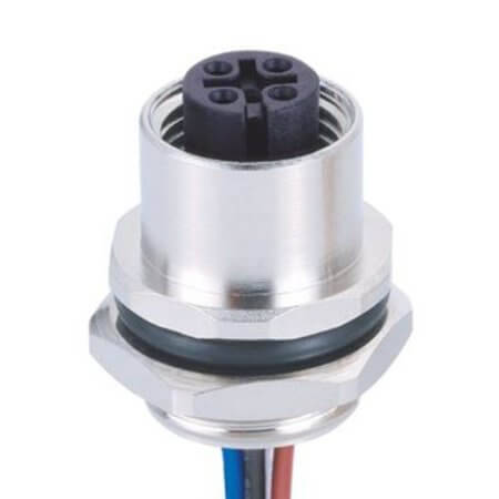 L-KLS15-M12A-CB1-04 CONN.MICRO JACK M12 4P IP67 FEMALE REAR LOCK - 1