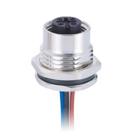 L-KLS15-M12A-L105 CONN.PLUG M12 5PIN FEMALE PANEL MOUNT SOLDER - 1