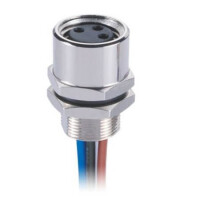L-KLS15-M8A-B103 CONN.RECEPTACLE M12 3PIN FEMALE PANEL MOUNT SOLDER - 1