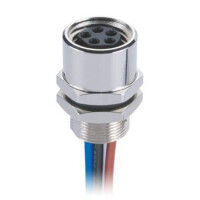 L-KLS15-M8A-B105 CONN.RECEPTACLE M12 5PIN FEMALE PANEL MOUNT SOLDER - 1