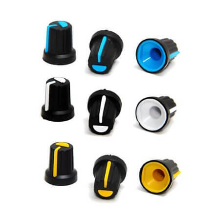 L-KLS4-PK01-L POTANTIOMETRE KNOB 6MMX15MMX15.5MM BLUE STRIPES - 1