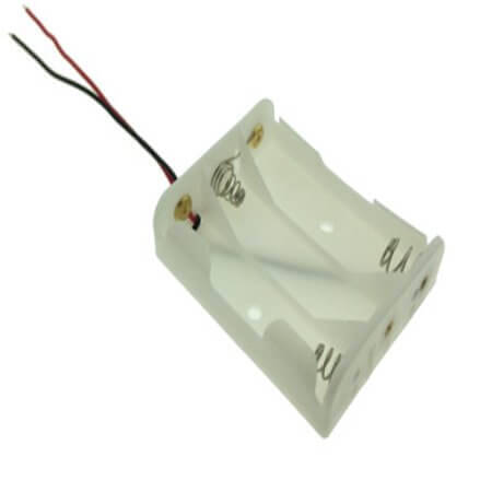 L-KLS5-806-W BATTERY HOLDER AA*3 26AWG UL L=100mm WHITE WITH CA - 1