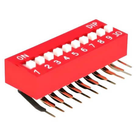 L-KLS7-DA-10-R-00 SWITCH DIP 10 Pos. SPST 25mA 24VDC THT R/A - 1
