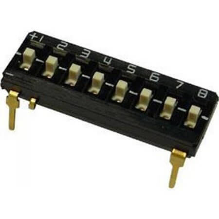 L-KLS7-DM-08-N-00 SWITCH DIP 8 Pos. SPDT 25mA 24VDC THT V/T - 1