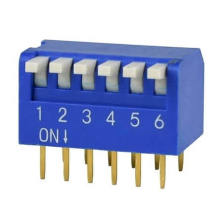 L-KLS7-DPT-06-B-00 SWITCH DIP 6 Pos. SPST 25mA 24VDC THT V/T - 1