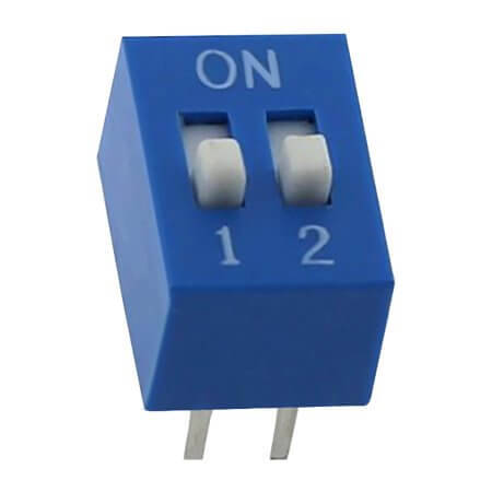 L-KLS7-DST-02-B-00 SWITCH DIP 2 Pos. SPST 25mA 24VDC THT V/T - 1
