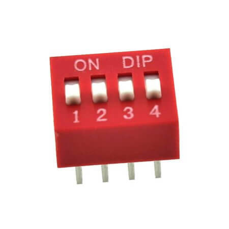 L-KLS7-DST-04-R-00 SWITCH DIP 4 Pos. SPST 25mA 24VDC THT V/T - 1