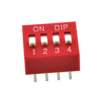 L-KLS7-DST-04-R-00 SWITCH DIP 4 Pos. SPST 25mA 24VDC THT V/T - 1