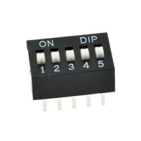 L-KLS7-DST-05-N-00 SWITCH DIP 5 Pos. SPST 25mA 24VDC THT V/T - 1