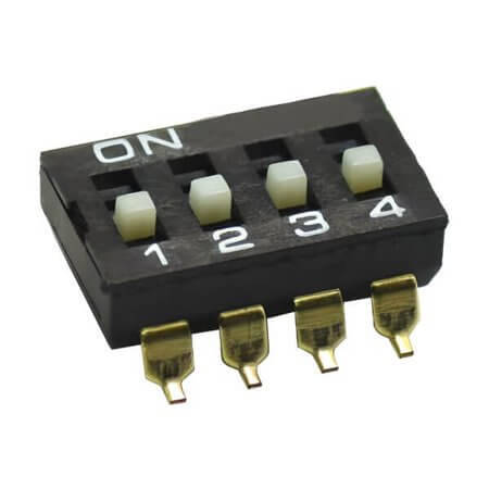 L-KLS7-KL-04-N-00 SWITCH DIP 4 Pos. SPST 25mA 24VDC SMT V/T - 1