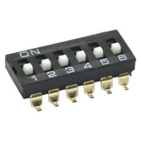 L-KLS7-KL-06-N-00 SWITCH DIP 6 Pos. SPST 25mA 24VDC SMT V/T - 1