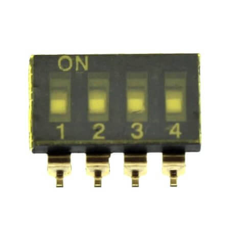 L-KLS7-KLR-04-N-10 SWITCH DIP 4 Pos. SPST 25mA 24VDC SMT V/T - 1