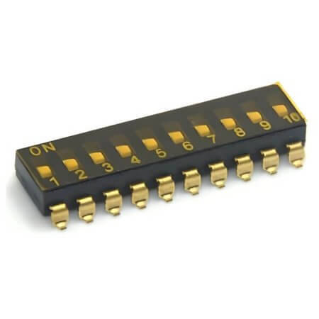 L-KLS7-KLR-10-N-10 SWITCH DIP 10 Pos. SPST 25mA 24VDC SMT V/T - 1