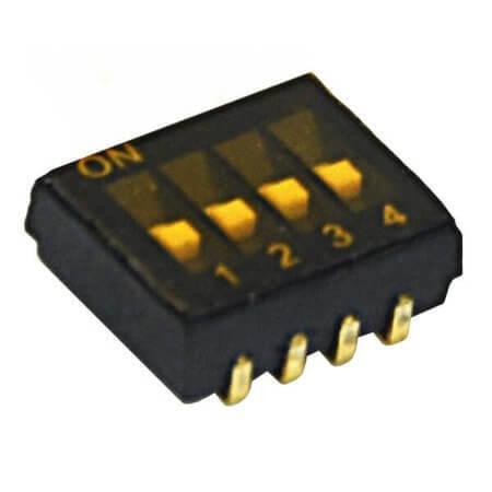 L-KLS7-KPH-04-N-11 SWITCH DIP 4 Pos. SPST 25mA 24VDC SMT V/T - 1