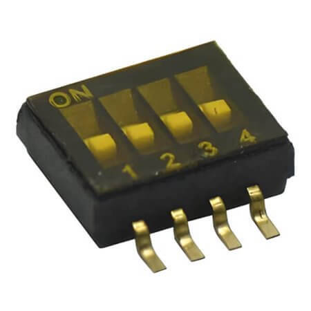 L-KLS7-KPR-04-N-00 SWITCH DIP 4 Pos. SPST 25mA 24VDC SMT V/T - 1