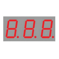 LB30801LUR0B-2 LED DISPLAY 7 SEGMENT 3DIGIT 20.32MM (-) RED - 1