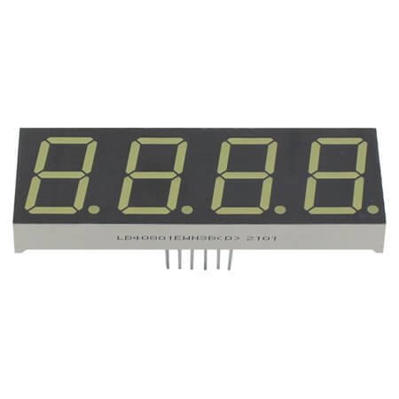 LB40492LWH8B LED DISPLAY 7 SEGMENT 4DIGIT 12.4MM (-) WHITE - 1