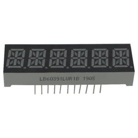LB60391LUR1B- LED DISPLAY 10MM 6DIGIT (-) RED - 1