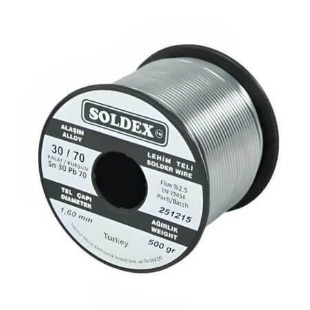 LEHİM TELİ 301605 KURŞUNLU LEHİM TELİ Sn30 Pb70 1,60mm 500gr - 1