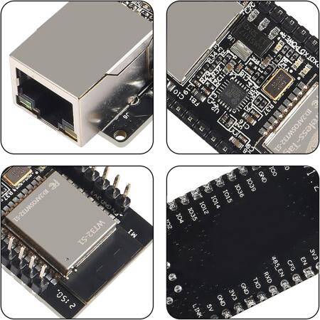 Lehimsiz WT32-ETH01 V1.2 Seri - Ethernet Modülü Ağ Geçidi Modülü - WiFi + Bluetoothlu - 3