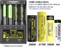 LiitoKala Lii-300 18650 Battery Charger 18650 26650 14500 10440 17500 1.2V AA AAA Capacity Test Usb 5V Output Large LCD Display Full Set US Plug - 3