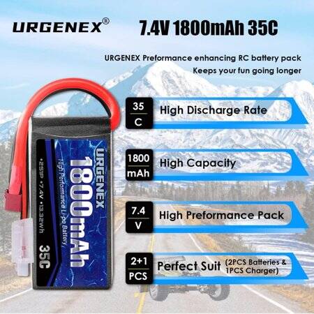 Lion 1500MAH 2S 7.4V 35C Yüksek Güç Yüksek Kaliteli Model Uçak LIPO Pil T Dişi - 2