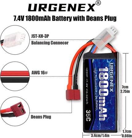 Lion 1500MAH 2S 7.4V 35C Yüksek Güç Yüksek Kaliteli Model Uçak LIPO Pil T Dişi - 3