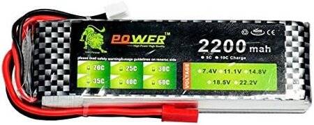 Lion 2200MAH 2S 7.4V 35C Yüksek Güç Yüksek Kaliteli Model Uçak LIPO Pil T Dişi - 4