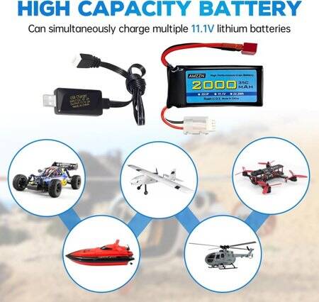 Lion 5200MAH 3S 11.1V 35C Yüksek Güç Yüksek Kaliteli Model Uçak LIPO Pil T Dişi - 2