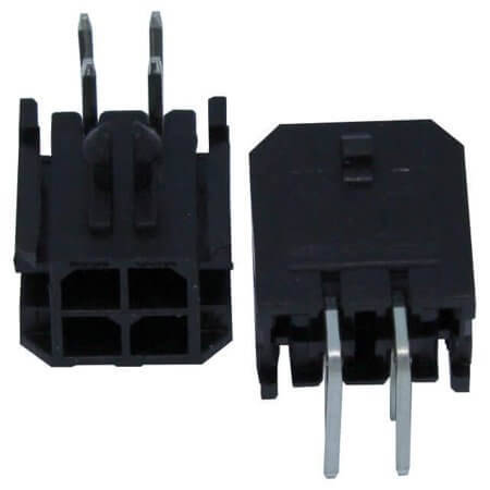 L-KLS1-XM1-3.00-2X02-R CON.T.B.3.00MM 4PIN(2X2) MALE THT R/A BLACK - 1