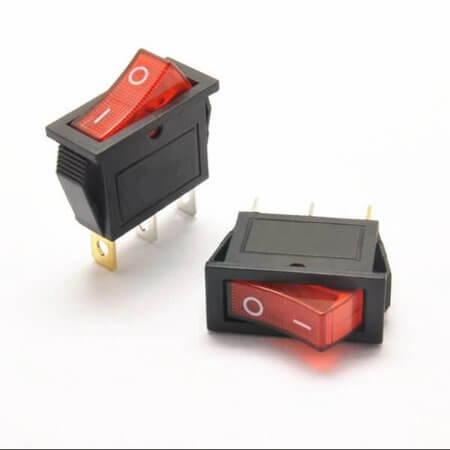 L-KLS7-001-11/N-C-2-RE/B SWITCH ROCKER ON-OFF 3P W/LAMP 30A/250VAC - 1
