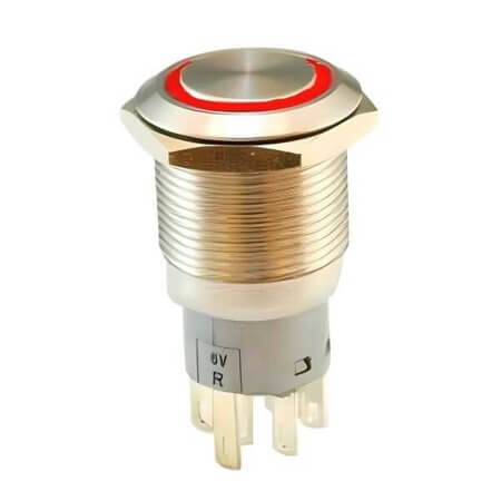 L-KLS7-LPB-M19-03-11A-Z- SWITCH PUSH BUTTON ON-OFF M19 WITH RED LED - 1
