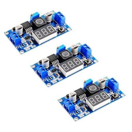 LM2596 DC-DC Adjustable Step-Down Module With Digital Display Voltmeter Red Button Switch - 1