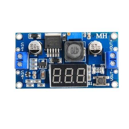 LM2596 DC-DC Adjustable Step-Down Module With Digital Display Voltmeter Red Button Switch - 3